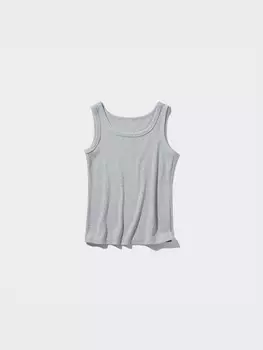 Мягкий топ-жилет в рубчик Uniqlo, серый