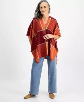 Мягкий топпер в оконную клетку Style & Co, оранжевый