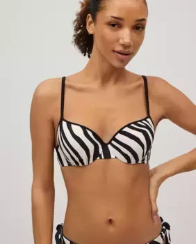 Мягкий верх бикини на косточках с регулируемыми бретелями и принтом зебры Ysabel Mora, мультиколор