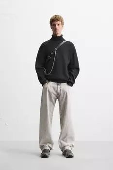 Мягкий вискозный свитер ZARA, черный