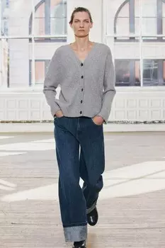 Мягкий вязаный кардиган ZARA, серый мергель