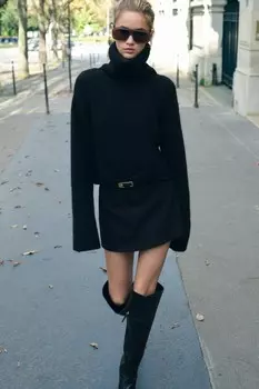 Мягкий вязаный свитер ZARA, черный