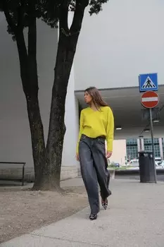 Мягкий вязаный свитер ZARA, цвет lime
