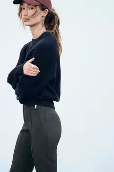 Мягкий вязаный свитер ZARA, синий
