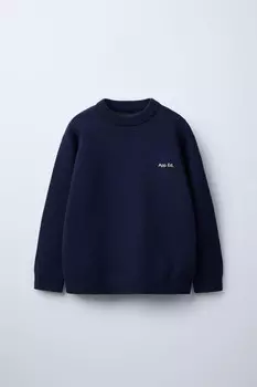 Мягкий вязаный свитер ZARA, синий
