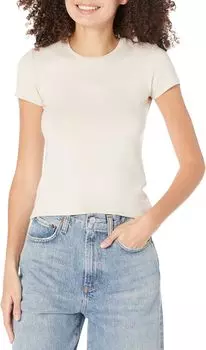 Мягкий вырез с короткими рукавами и круглым вырезом Majestic Filatures, цвет Cloud