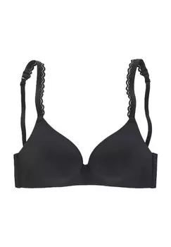 Мягкий женский кружевной бюстгальтер Camille без косточек S.Oliver, цвет 4215 Black