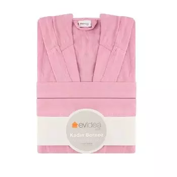 Мягкий женский муслиновый халат Evidea - Сушеная роза - S / M