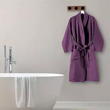 Мягкий женский вафельный халат Evidea - Сливовый - S/M