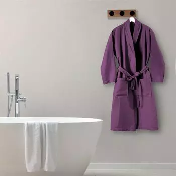 Мягкий женский вафельный халат Evidea - Сливовый - L / XL