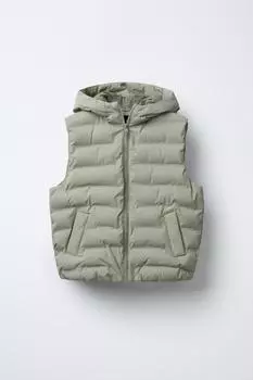 Мягкий жилет с капюшоном ZARA, цвет Bone