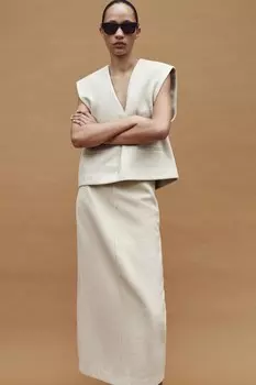 Мягкий жилет с v-образным вырезом ZARA, цвет Light sand