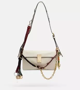 Мягкий звук Маленькая кожаная сумка через плечо Prada, белый