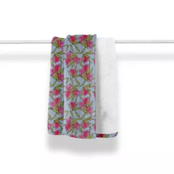 Мягкое фланелевое флисовое одеяло ABAKUHAUS Flowers, цветочный дизайн в мультяшном стиле, уютный плюш для использования внутри и снаружи, 125 x 175 см, потолок сине-розово-зеленый, синий