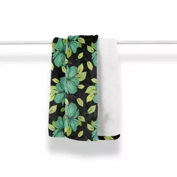 Мягкое фланелевое флисовое одеяло ABAKUHAUS Flowers, тома Meadow Leaves Nature, уютный плюш для использования в помещении и на открытом воздухе, 125 x 175 см, кока-серый и зеленый