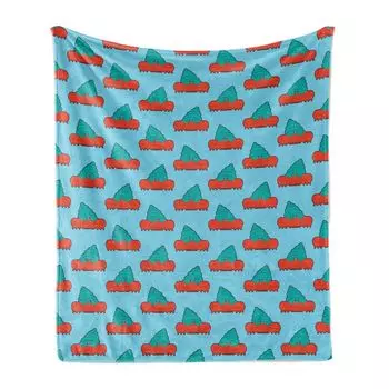 Мягкое фланелевое флисовое одеяло ABAKUHAUS Hermit Crab, графический узор, уютный плюш для использования в помещении и на открытом воздухе, 125 x 175 см, небесно-голубой киноварь