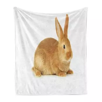 Мягкое фланелевое флисовое одеяло ABAKUHAUS Rabbit, пушистое и с животным дизайном, уютный плюш для использования в помещении и на улице, 125 x 175 см, карамельно-коричневый