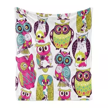 Мягкое фланелевое флисовое одеяло для детского сада ABAKUHAUS, Best Friends Animals Fun, уютный плюш для использования в помещении и на улице, 125 x 175 см, многоцветный коралловый, мультиколор