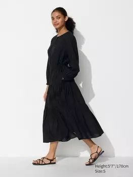 Мягкое газонное платье Uniqlo, черный