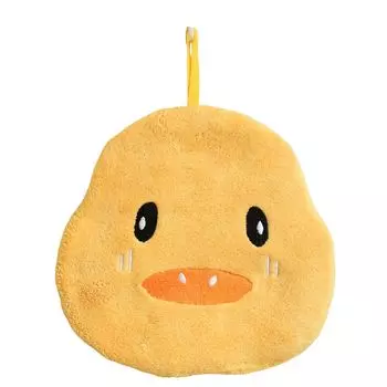 Мягкое многоразовое полотенце со шнурком для сухих рук, водопоглощение, милый медведь, утка, подвесная ткань для протирки, принадлежности для туалета - коричневый Stuttg, желтый