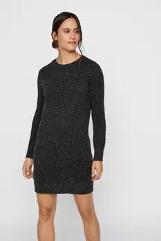 Мягкое на ощупь трикотажное платье с круглым вырезом Vero Moda, черный