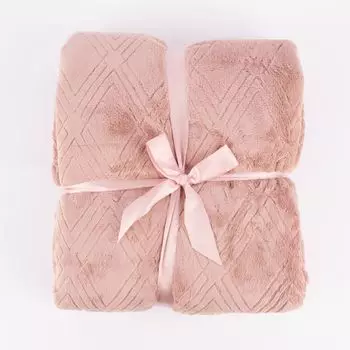 Мягкое одеяло Beautissu Sherpa Elisa - микрофибра Lemetex, розовый