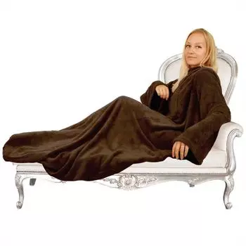 Мягкое одеяло Bestlivings с рукавами 130 x 180 см и длиной рукава 68 см коричневого цвета для детей и взрослых, одеяло TV, коричневый