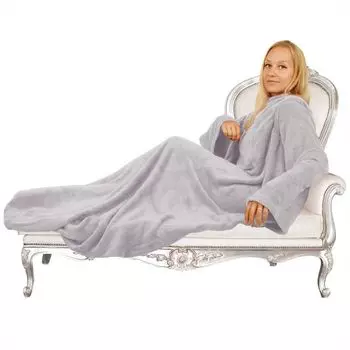 Мягкое одеяло Bestlivings с рукавами 130 x 180 см и длиной рукава 68 см серого цвета для детей и взрослых, одеяло TV, серый