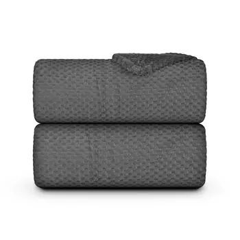 Мягкое одеяло фланелевое одеяло 150х200см (песочно-серое) пушистое структурное одеяло на диван, диван и кровать, покрывало на диван Bestlivings, серый