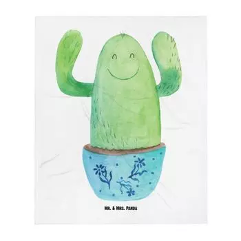 Мягкое одеяло Mr. & Mrs. Panda Cactus Happy — белое — подарок, покрывало, безопасность детей, шерстяное одеяло, диванное одеяло, одеяло, семья, подруга, кактусы, белый