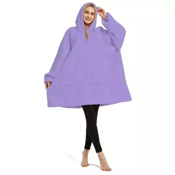 Мягкое одеяло с рукавами и карманами, теплое, мягкое, пушистое, на все тело, ТВ-одеяло, теплое одеяло для взрослых, женщин, мужчин, 180x210 см, серый 19523 KEAYOO