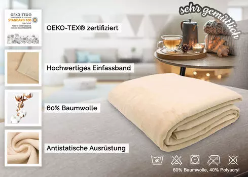 Мягкое одеяло Zollner, бежевый