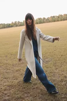 Мягкое пальто на пуговицах ZARA, цвет light sand