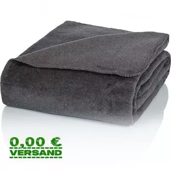 Мягкое плед Glart U1A, хлопок, серый однотонный, 130х170см, одеяло для дивана, теплое, мягкое