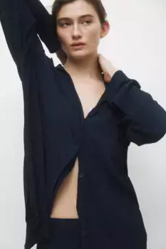 Мятая блузка для отдыха H&M, синий