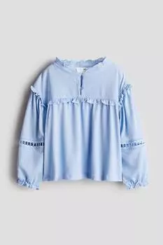 Мятая блузка H&M, голубой