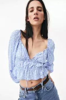 Мятая блузка H&M, мультиколор