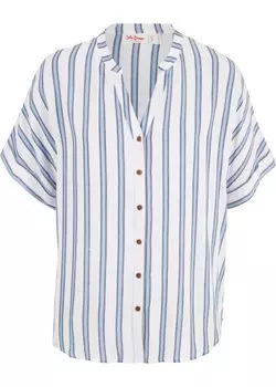 Мятая блузка с короткими рукавами John Baner Jeanswear, синий