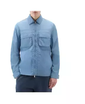 Мятая куртка рубашка Woolrich, синий