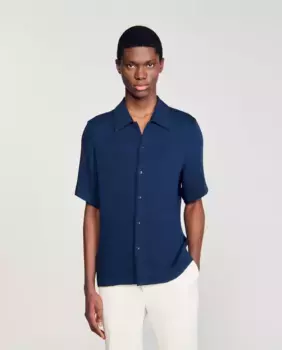 Мятая мужская рубашка Sandro, синий