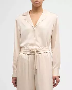 Мятая рубашка на пуговицах Peserico, цвет Barley