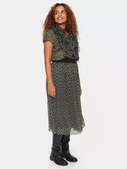 Мятая рубашка с цветочным принтом Lilja Line Saint Tropez, черный