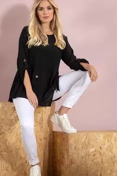 Мятая туника оверсайз Klass., черный