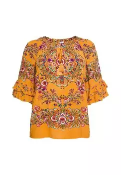 Мятая туника с цветочным принтом, мятая Joebrowns, желтый