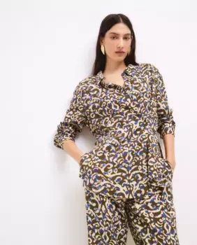 Мятая женская рубашка с длинным рукавом Tintoretto, зеленый