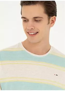 Мятная мужская футболка с круглым вырезом AFKA U.S. Polo Assn., мятный