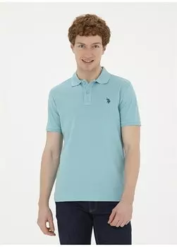 Мятная мужская футболка с воротником поло GTP04IY024 U.S. Polo Assn., мятный