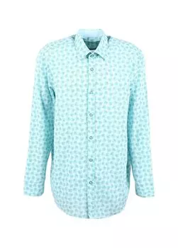 Мятная мужская рубашка комфортного кроя с воротником на пуговицах URTIPA U.S. Polo Assn., мятный