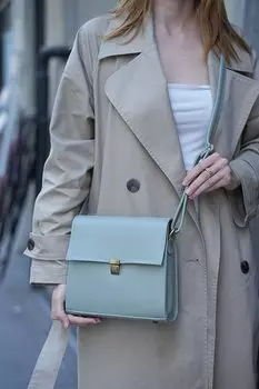 Мятная женская дизайнерская винтажная сумка MADAMRA