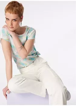 Мятная женская футболка с круглым вырезом PAST U.S. Polo Assn., мятный